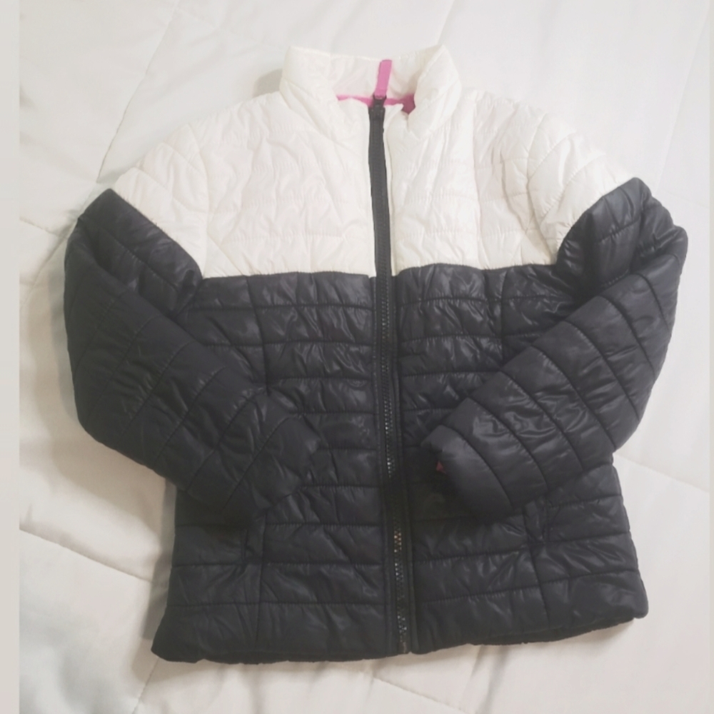 Girls Black and White Cat & Jack Zip Up Jacket